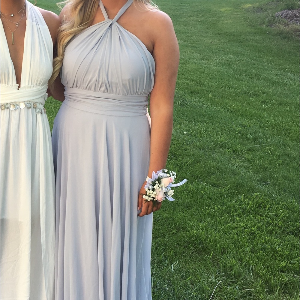 Light baby blue maxi dress / prom dress